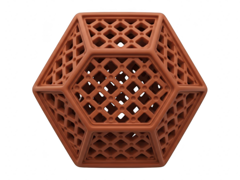 Brown lattice geometric shape with diamond patterns isolated on transparent background - Powered by Adobe