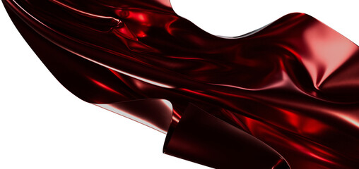Obraz premium Abstract image of a flowing red glossy fabric. Ideal for design, backdrop, or texture usage. Suitable for elegance, luxu