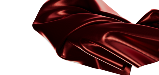 Abstract elegant background with shiny red textile flowing with waves. Suitable for design projects.