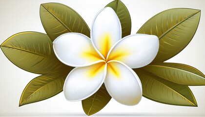 white frangipani flower isolated