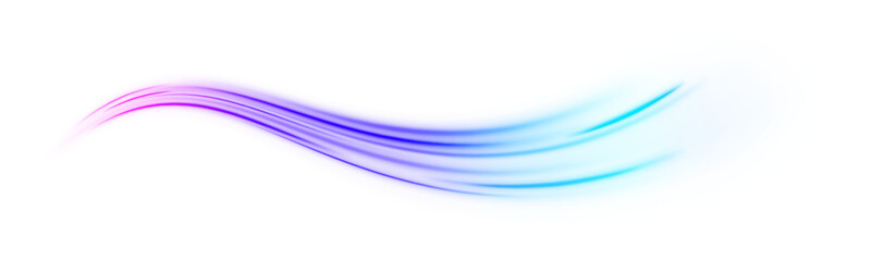 Naklejka premium Futuristic city highway traffic visualized with neon blue laser lines. Speed motion, dynamic light trails, wave energy swirl, and glowing flow. Abstract vector illustration PNG.