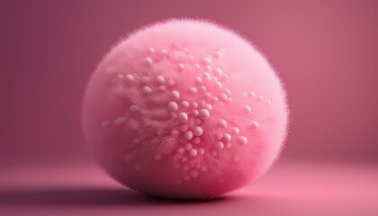 pink fluffy sphere with tiny pores texture stylish design aesthetic background decoration elegant sphere