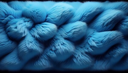 abstract blue furry cube texture 3d rendered textile background with detailed soft fibers