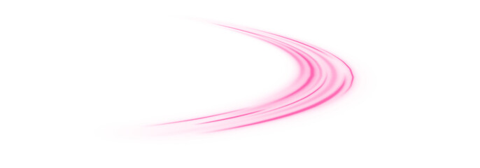 Futuristic pink neon speed lines move along highway traffic routes. Laser light trails, wave motion, and glowing energy swirl dominate the scene. Vector illustration PNG. © MEDUZA