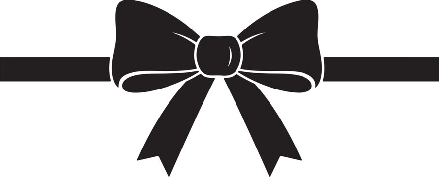 A simple black bow on a white background