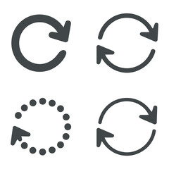 Circular Navigation Arrows and Refresh Loading System Icons