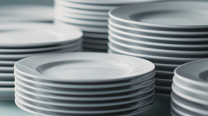 Obraz premium A dynamic commercial-ready capture vintage dinnerware display: elegant porcelain and earthware mix on a rustic table, featuring kitchen utensils and registration marks.