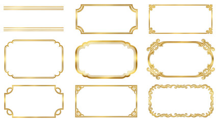 Obraz premium Golden ornate frames collection