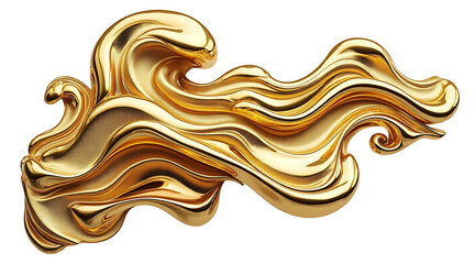 Liquid gold abstract swirl with flowing metallic texture and elegant glossy waves conveying luxury and motion