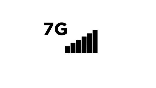 7G network icon animation computer and smartphone internet sign symbol on white background.7G network animation,