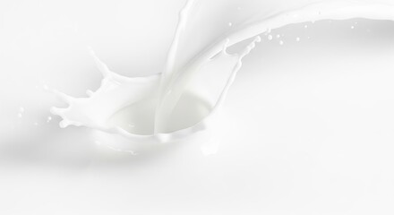 Liquid splash of fresh white milk creating beautiful patterns in a clean background