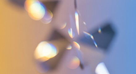 Beautiful abstract design created by light reflections and refractions on glass surface