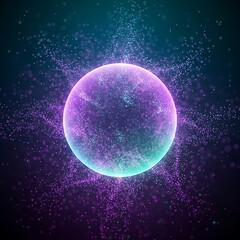 Naklejka premium Abstract Energy Sphere - A Captivating Display of Light and Color.