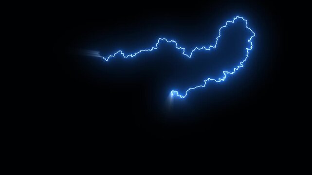 Jharkhand India State Glowing Map Glow Effect 4K Video	
