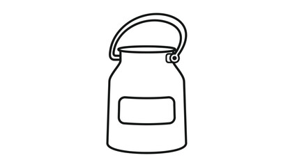 Milk can simple line drawing illustration