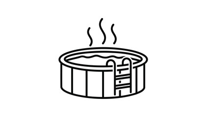 Hot tub line art icon