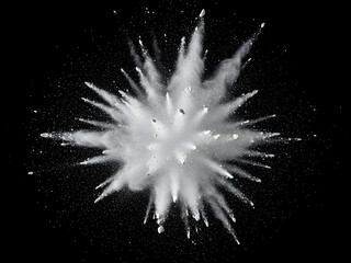 Abstract image of a dynamic white powder burst