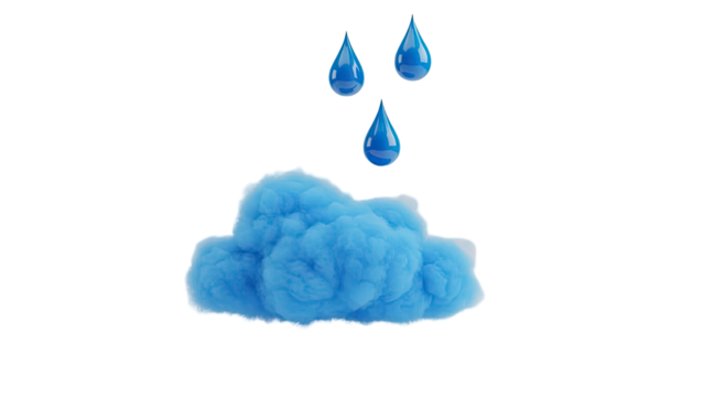 Blue Cloud Raining Drops - Powered by Adobe
