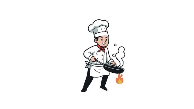 Chef Cooking Food Kitchen Illustration