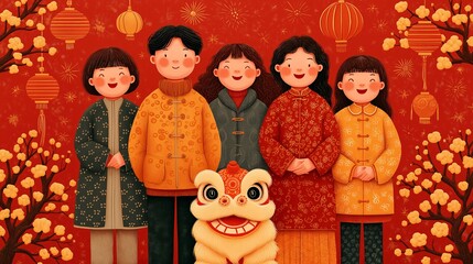 chinese new year happiness family