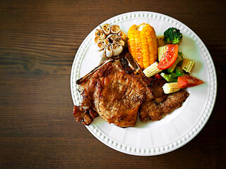 Pork chop steak with mixed vegetables