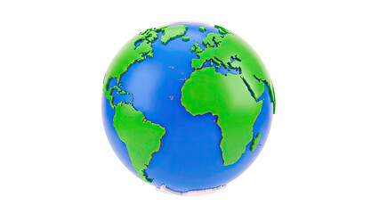 Obraz premium Stylized Globe of Earth Showing Continents and Oceans