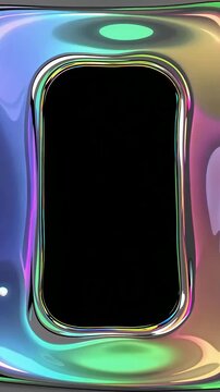 Vibrant Iridescent Smartphone Close Up With Rainbow Effect.