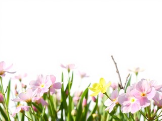 Fototapeta premium Delicate pink flowers in bloom spring background