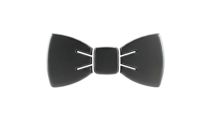3D Black Bow Tie Icon