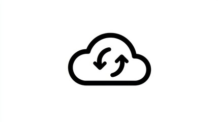 Cloud icon with sync arrows for data synchronization or cloud services