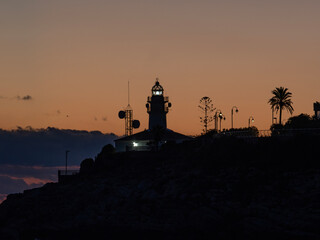 Sunrise at the Cullera lighthouse (Valencia, Spain)	