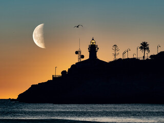 Sunrise at the Cullera lighthouse (Valencia, Spain)	