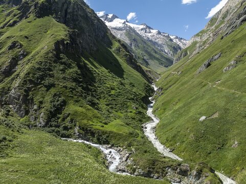R&ouml;tspitze, Umbaltal with river Isel, Hohe Tauern National Park, East Tyrol, Tyrol, Austria