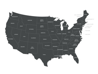 United States of America map outlining each state, originally from scalable vector graphics
