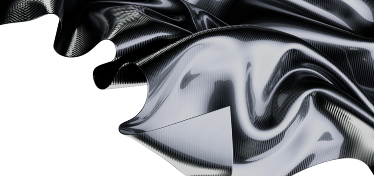 Black and white fabric waves texture. Abstract textile background with copy space. Wavy pattern with motion and movement - Powered by Adobe