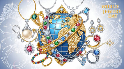 Celebrating world jewelry day with a globe of gems