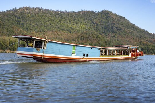 View over the Mekong at Luang Prabang, Luang Prabang province, Laos