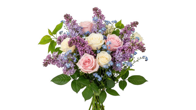 Beautiful bouquet of flowers isolated on transparent background - Powered by Adobe