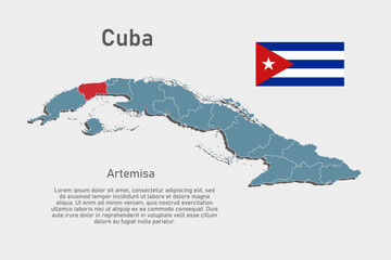 Obraz premium Vector map of Cuba - Artemisa Province