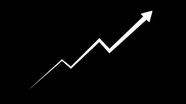 Creative Graph hand drawn arrow chart growing up. Exponential growth and Business profit increase. white arrow rising transparent background. rising arrow with grid background