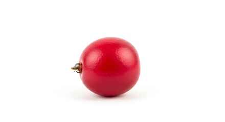 Single Red Grape on White Background