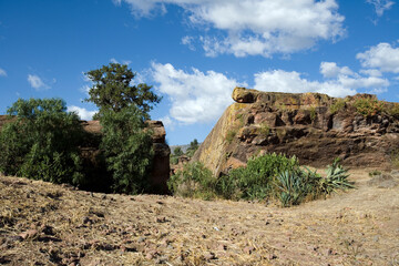 Ethiopia landscape on a cloudy winter day.
