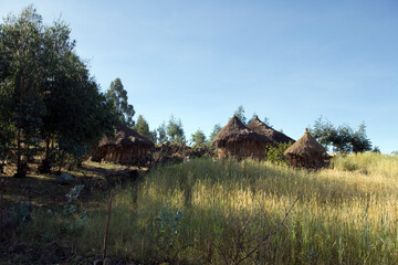 Ethiopia landscape on a cloudy winter day.