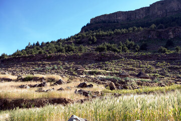 Ethiopia landscape on a cloudy winter day.