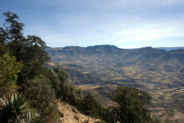 Ethiopia landscape on a cloudy winter day.