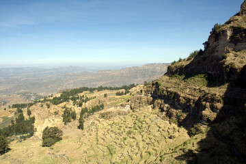 Ethiopia landscape on a cloudy winter day.