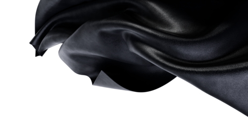 Dramatic abstract of flowing black fabric creating a luxurious and textured visual. Perfect for design projects needing
