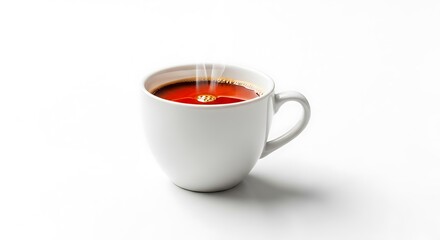 Steaming Hot Tea in White Ceramic Mug