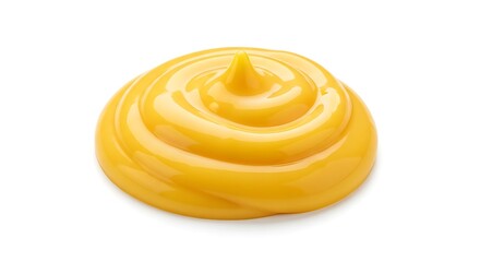 Swirl of Yellow Sauce Isolated on White