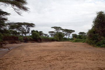 Ethiopia landscape on a cloudy winter day.